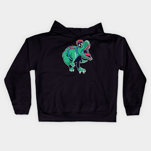 dinosaur back to school Kids Hoodie by Midoart